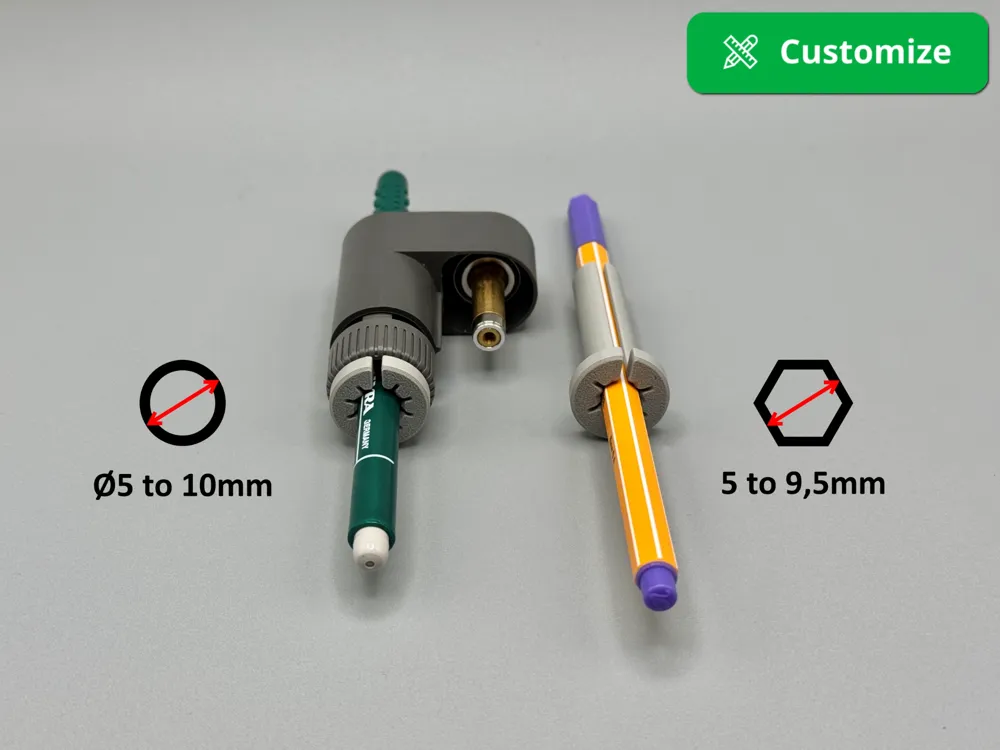Pen adapter for H2D / H2S / H2C - Customizable by mgm86 MakerWorld