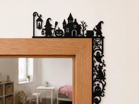 Adorno temático: Halloween Türrahmen Deko | Spooky Door Corner — referencia de MakerWorld