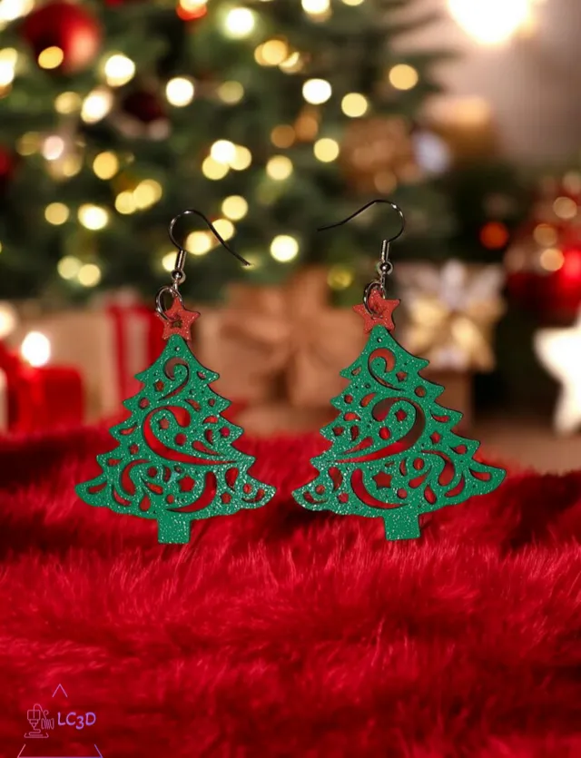 Christmas tree earrings