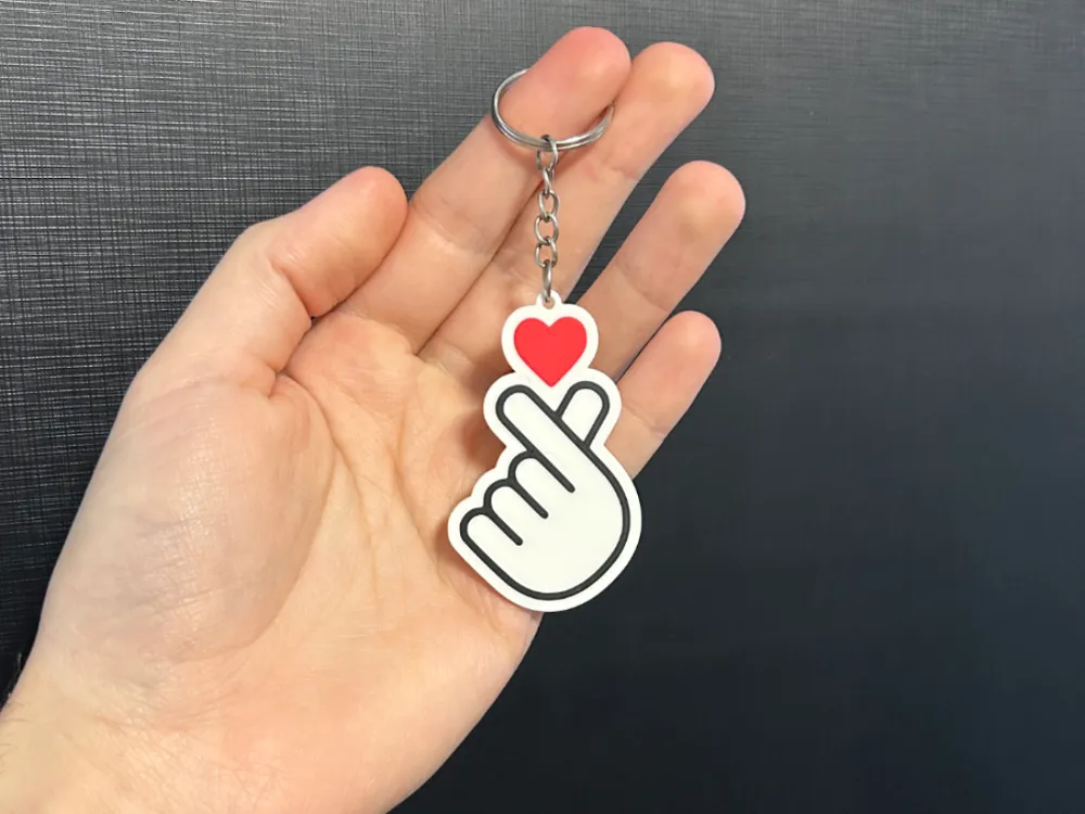 Finger Heart Keychain by Super3D MakerWorld: Download Free 3D Models