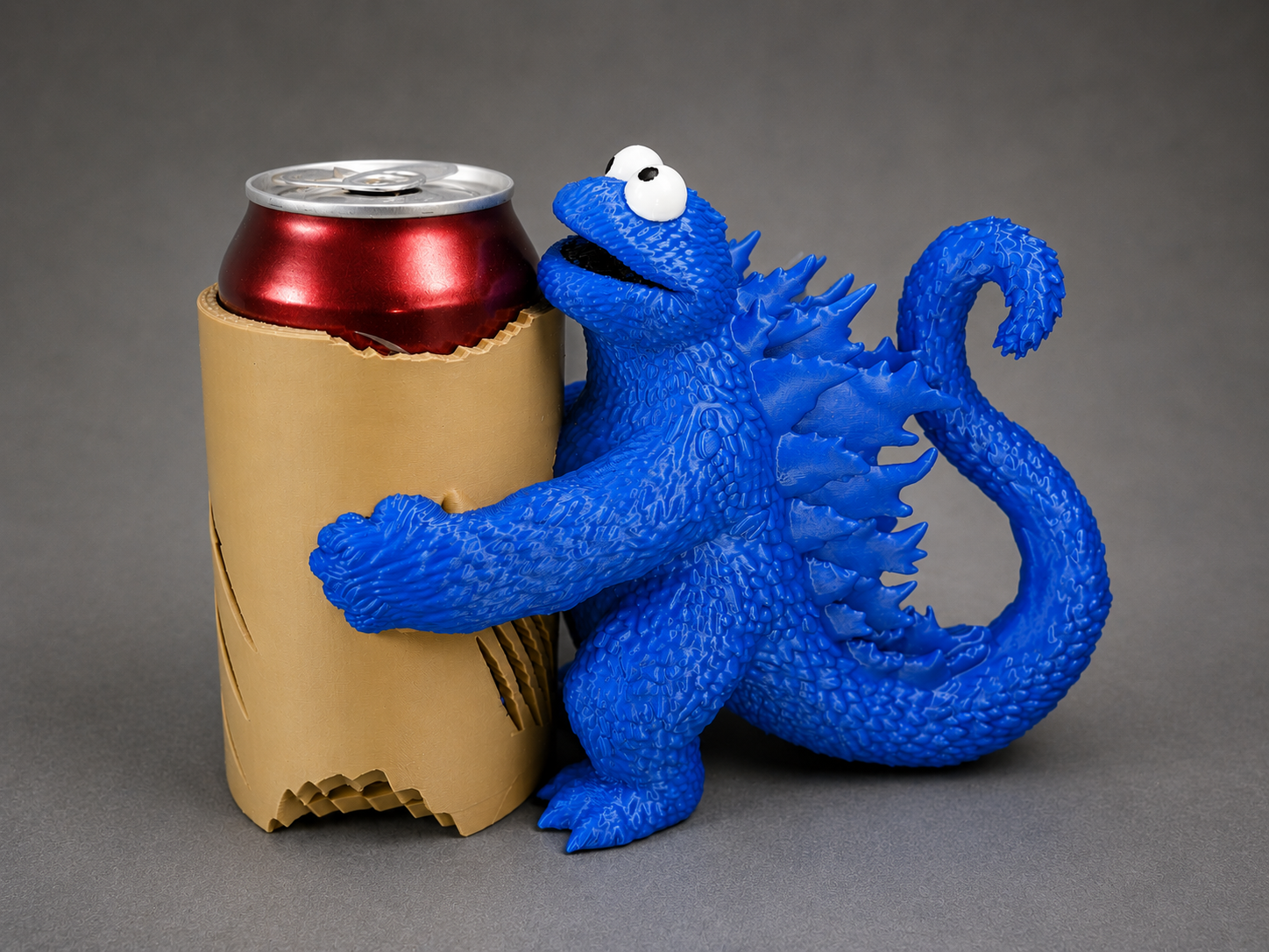 Cookie Monster Godzilla Can Koozie / Holder