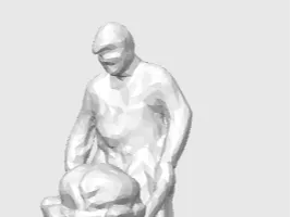 Berger à la brouette — figurine de crèche