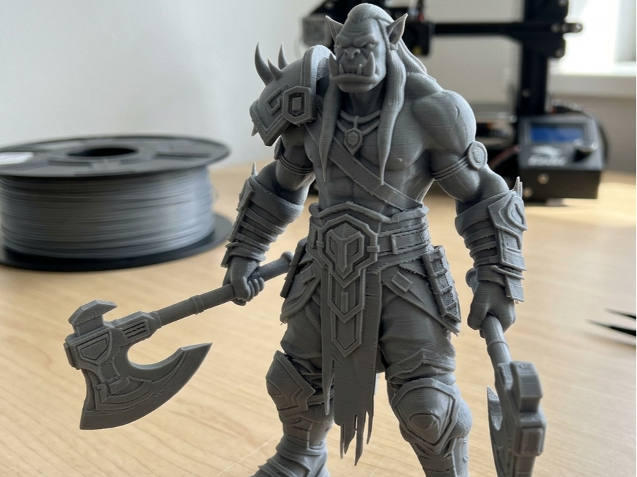 orc warrior with tech axes