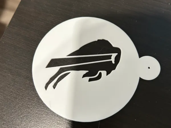 Pochoir latte art Buffalo Bills