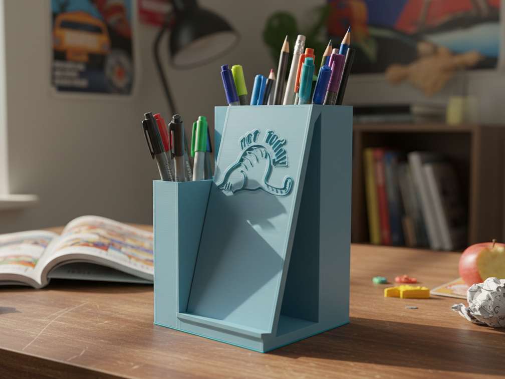 Desk Organizer with Lazy Cat