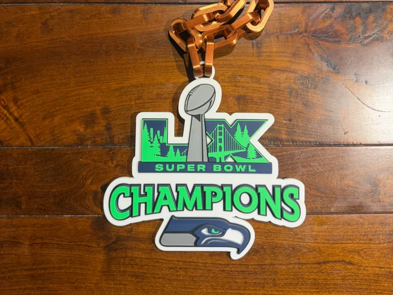 Seattle Seahawks Super Bowl LX Oversized Necklace