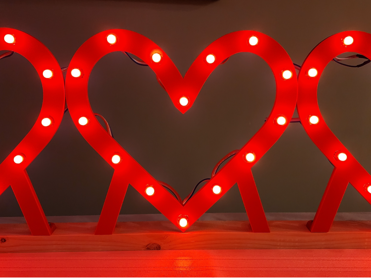 10 Inch Freestanding WS2811 Bullet Pixel Heart