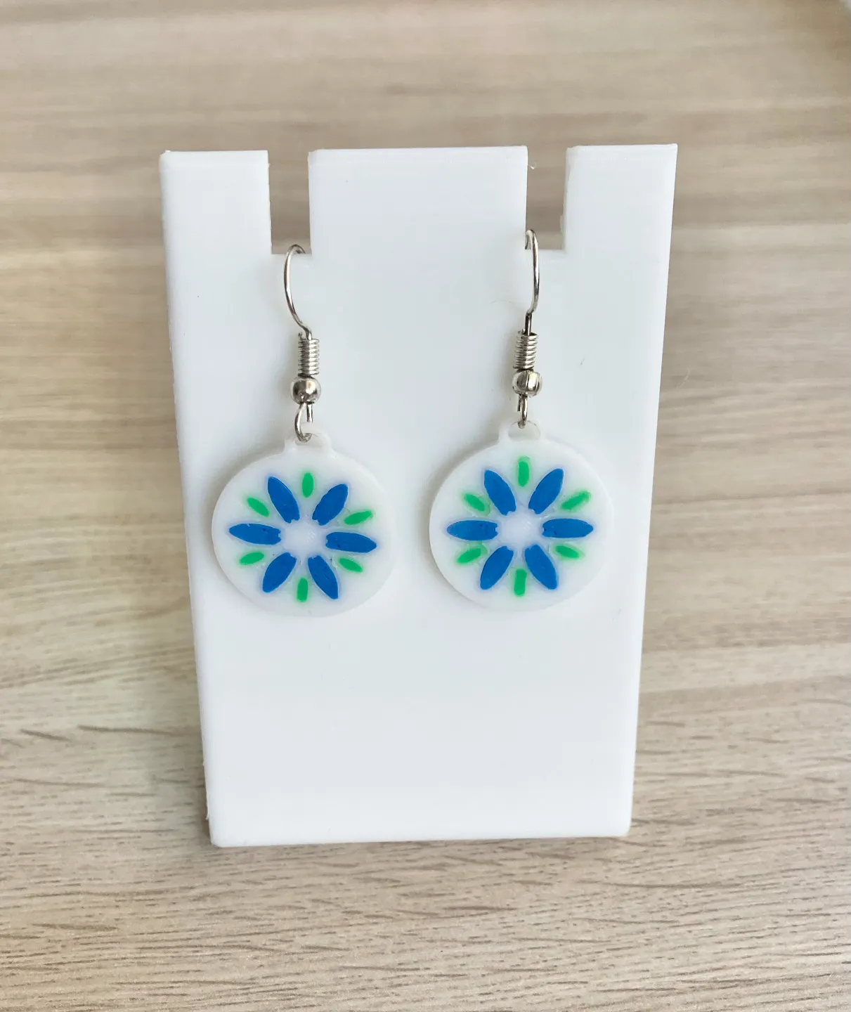 Flower earrings view 2