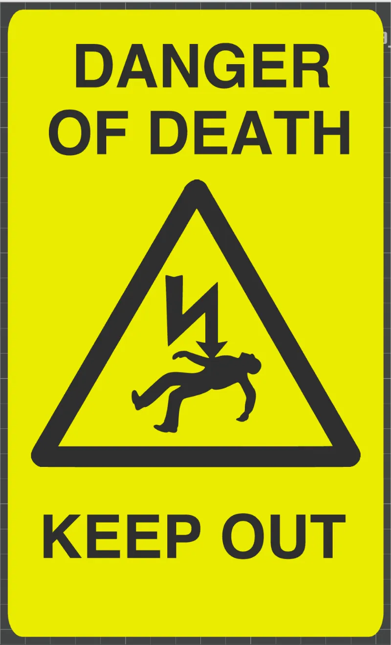 Danger of Death sign - UK