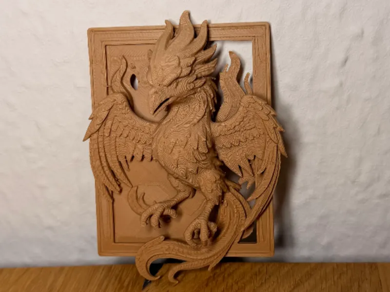 Phoenix Wall Relief – Detailed Mythical Bird 3D