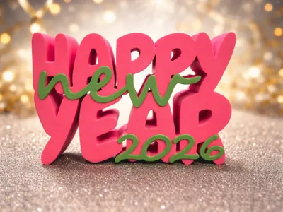 happy new year lettering