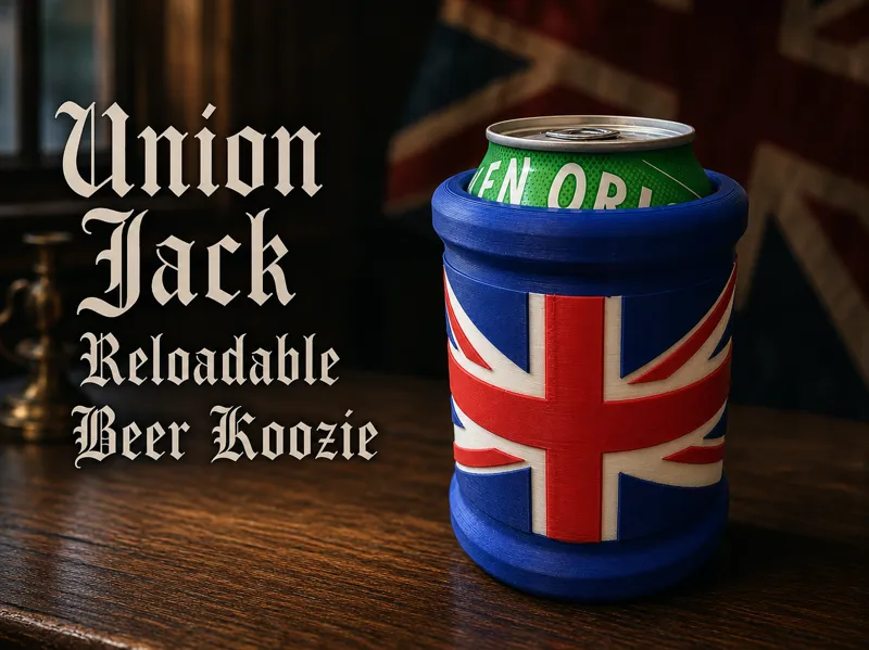 Reloadable Beer Koozie - Union Jack