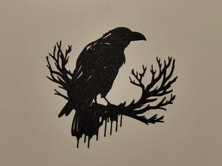 Silhouette murale corbeau