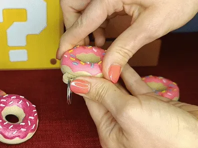 Donut keychain and pill-holder view 2
