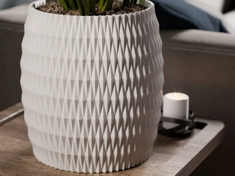 Diamond Fold Planter – Origami Texture Plant Pot 