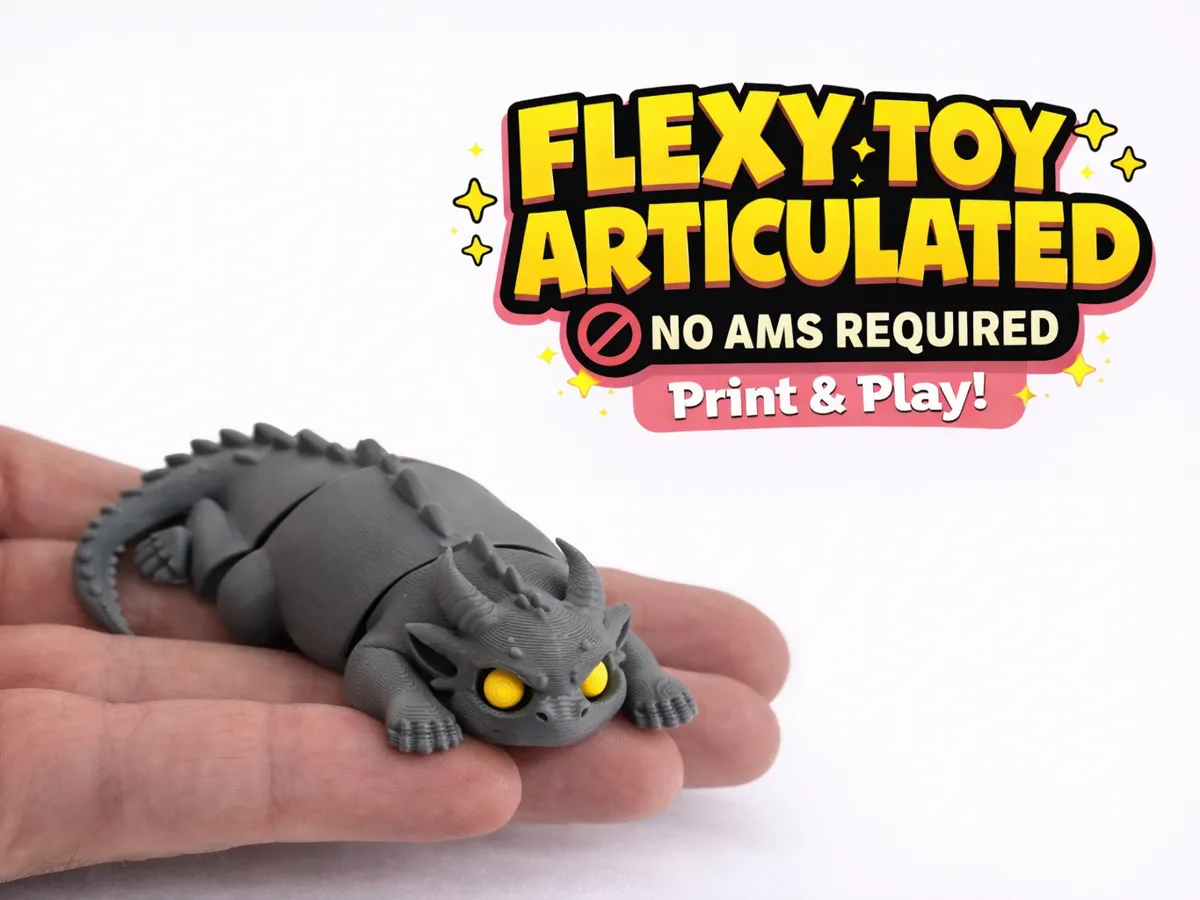 Flexi Articulated Dragon Fidget Toy v4 - Free 3D Print Model - MakerWorld