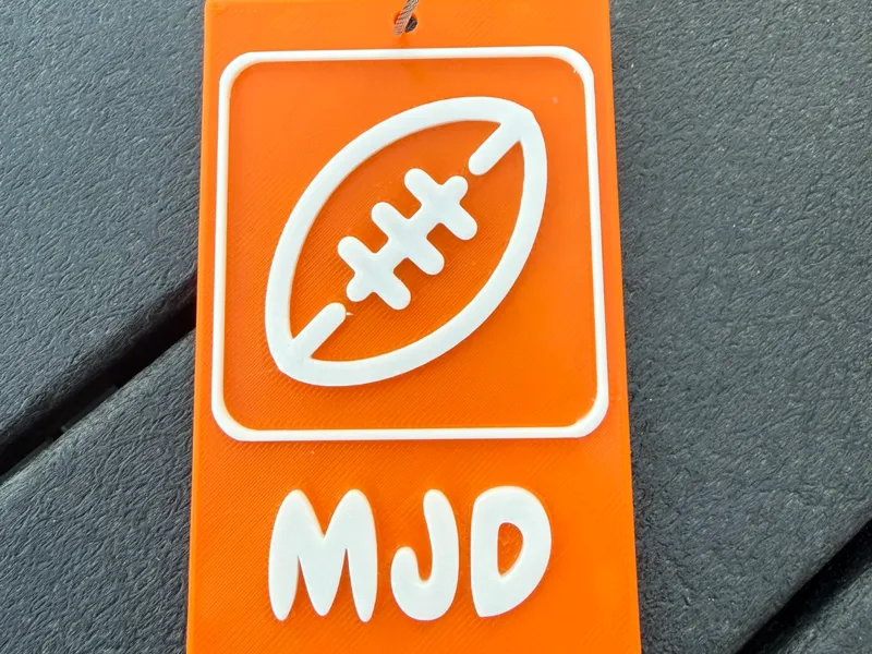 Customizable Football Sports Bag Tag