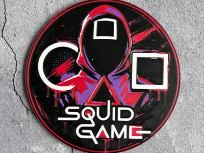 decorative plaque inspired by the Squid Game series
