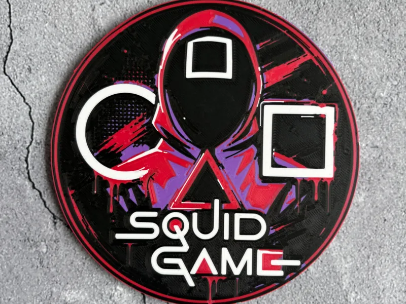 plaque décorative inspirée de la série Squid Game