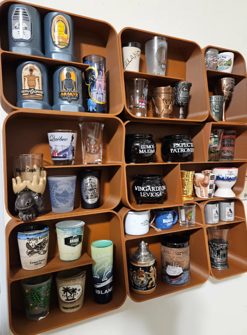 Retro Shot Glass and Miniature Shelf