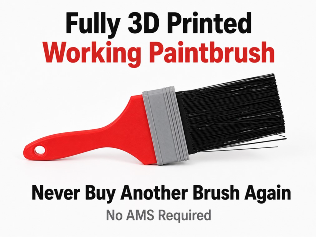 Fully 3D Printed Paintbrush , Replaceable Bristles