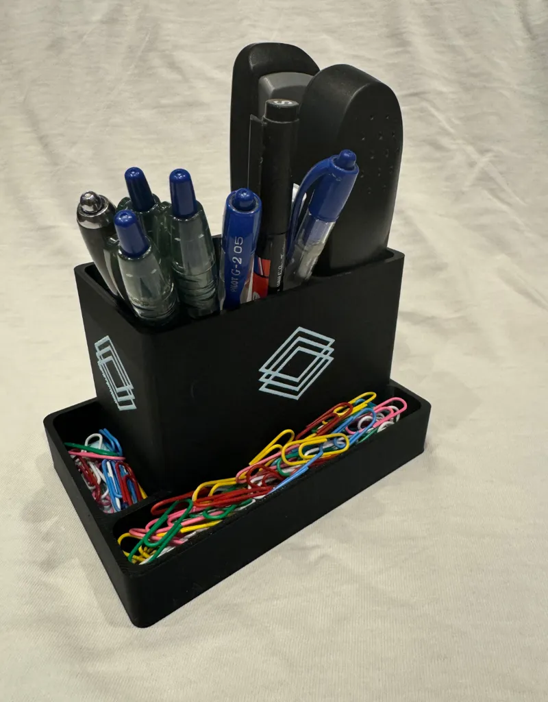 Pen Holder with Stapler and Paper Clip Box