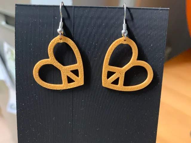 peace hearts earrings