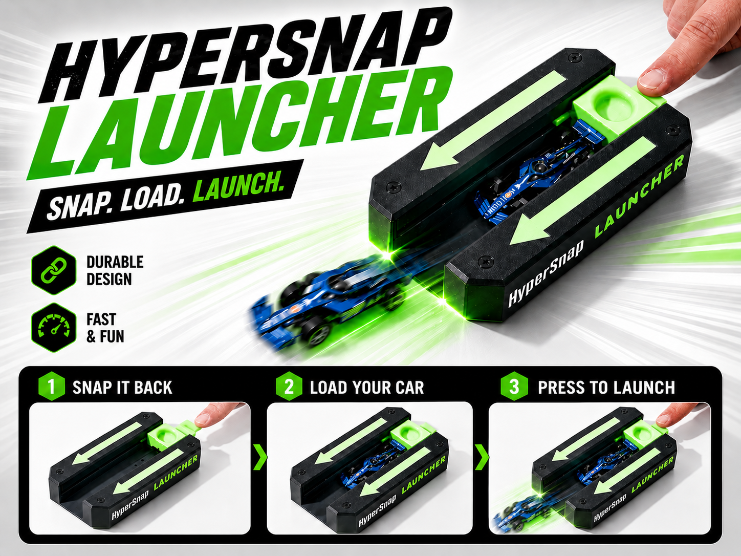 HyperSnap Launcher for toy cars