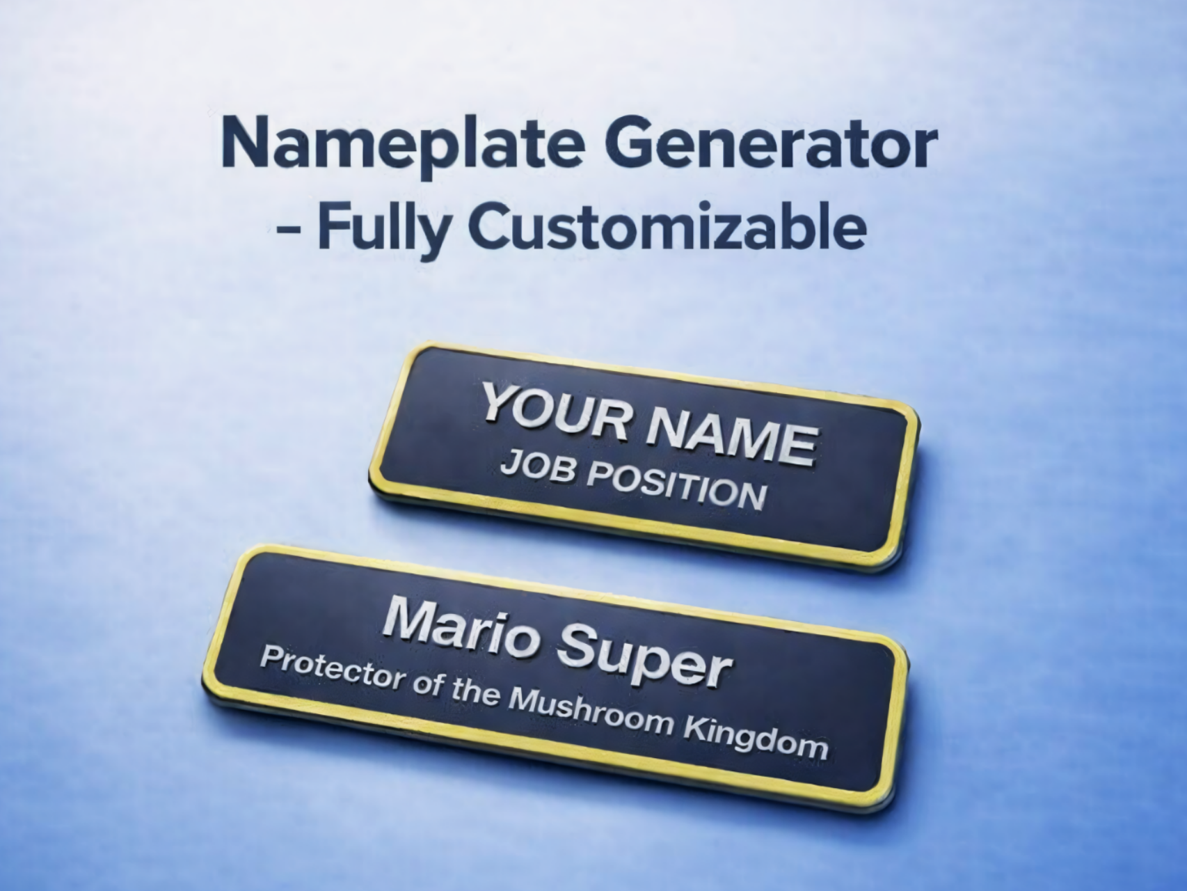 Nameplate Generator - Fully Customizable