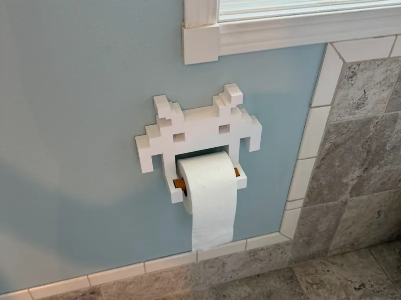 Jumbo Roll Space Invaders Toilet Paper Holder