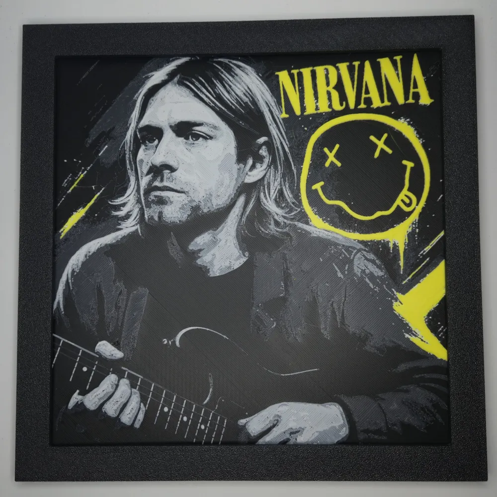 Kurt Cobain Hueforge by LoFi Layers MakerWorld: Download Free 3D Models