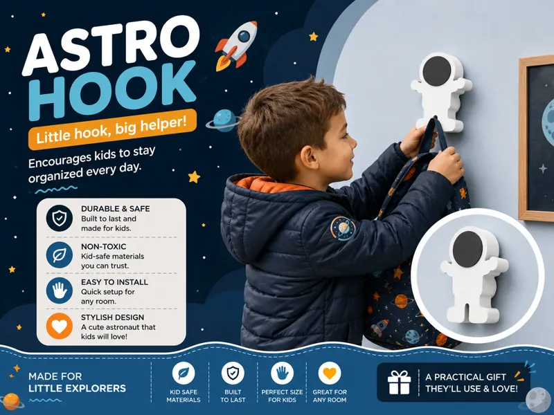 Gancho de pared para niños astronauta
