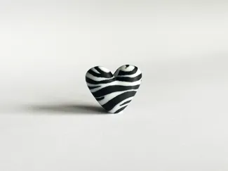 Multicolor Zebra Heart Charm Bead for Cute DIY 