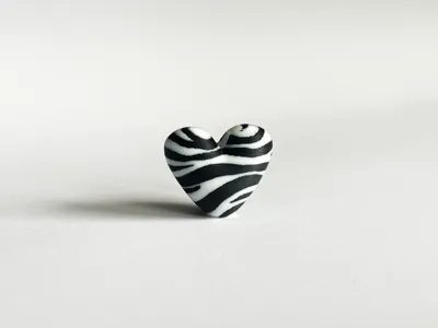 Multicolor Zebra Heart Charm Bead for Cute DIY 