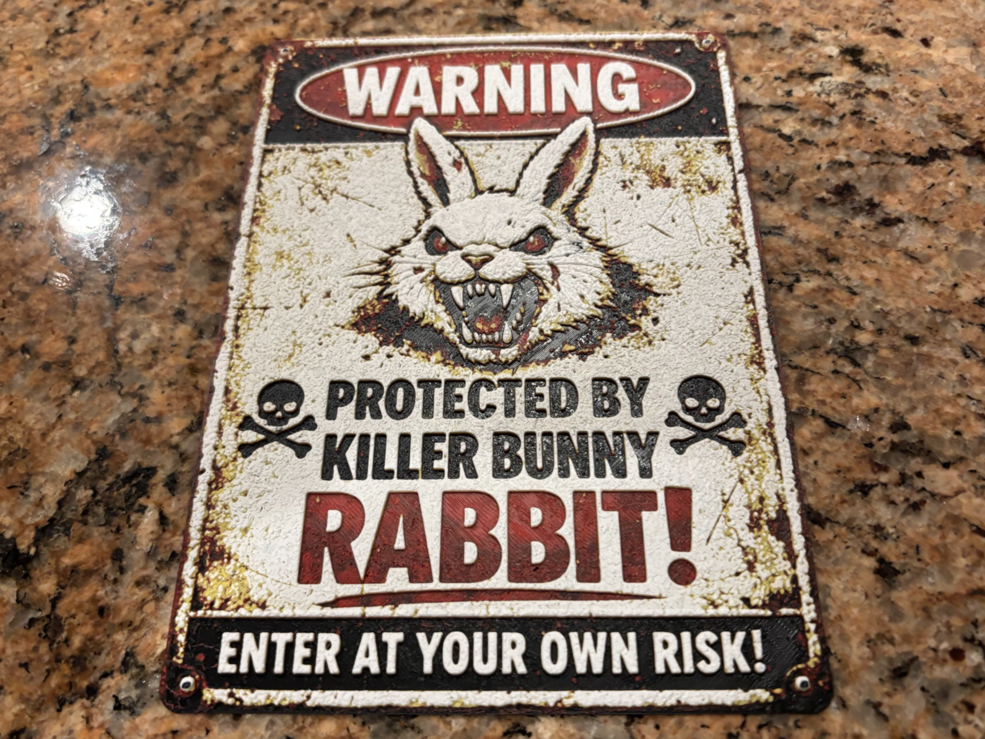 Protected by Killer Bunny-Funny Sign (Do Not Pet)