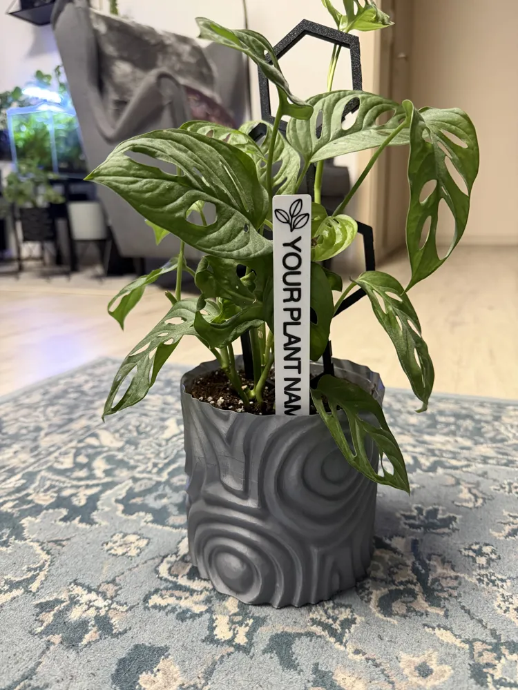 Custom Plant Sign – Editable Text Planter Decor - Free 3D Print Model ...