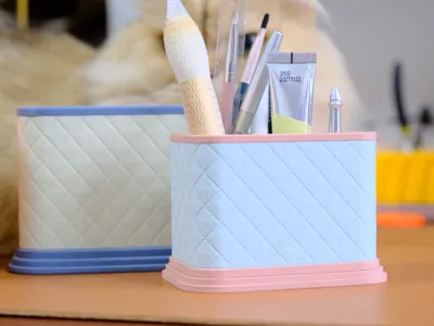 Leather Texture Cosmetic Makeup Storage Box