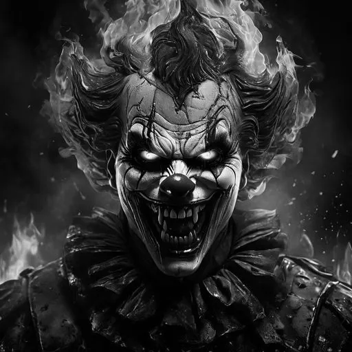 Creepy Clown Grayscale (200x200 HF)