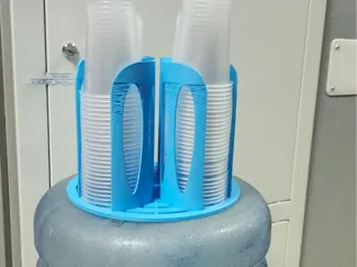 Cooler top plastic cup holder