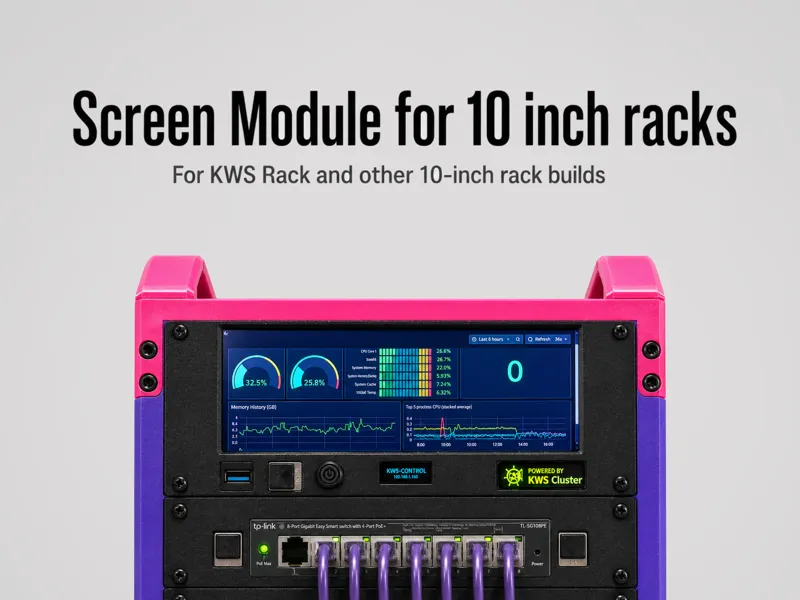 Screen module for 10 inch rack + Raspberry Pi [2U]