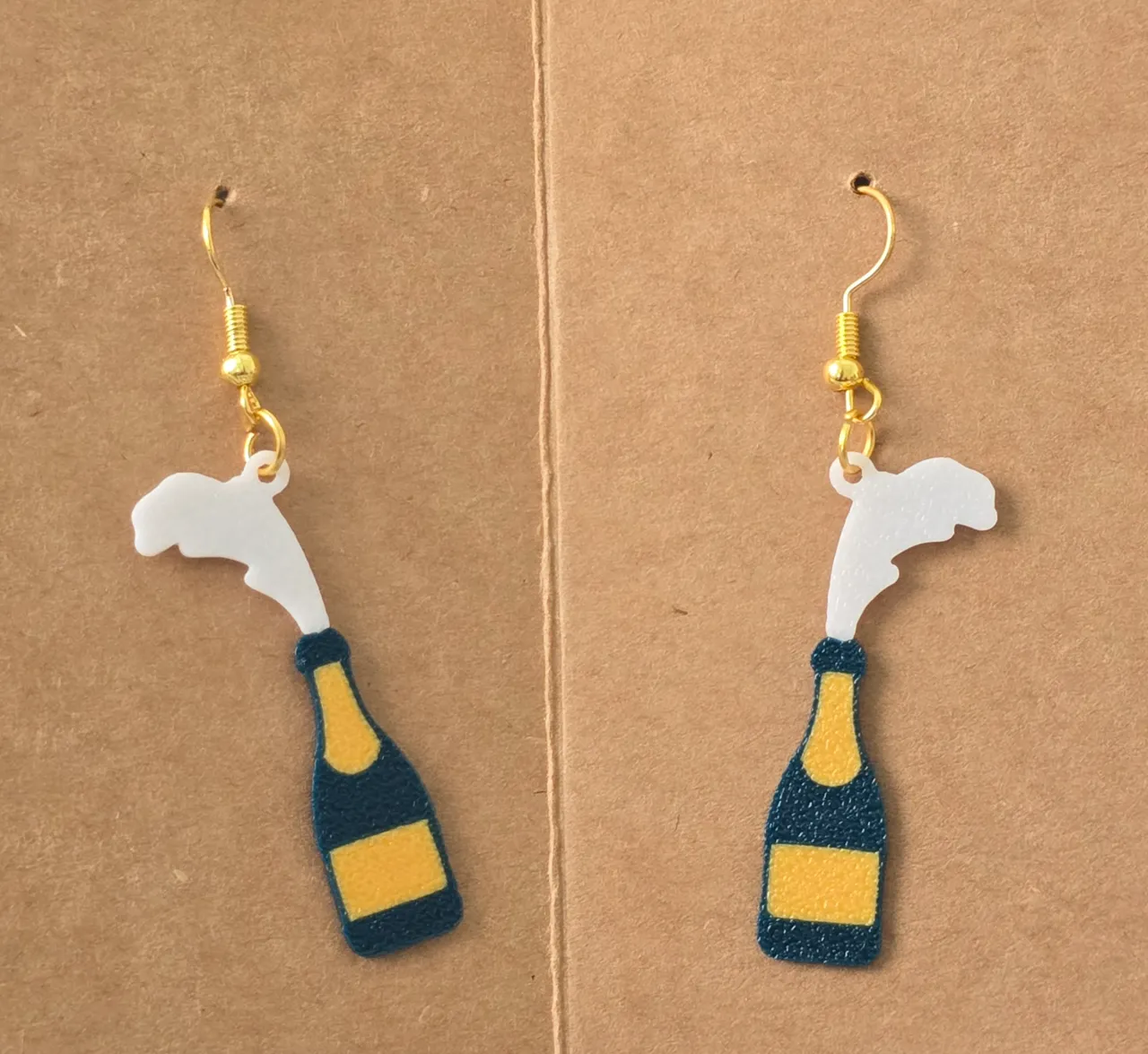 New Year's Eve Earrings - Bottle of Champagne view 2