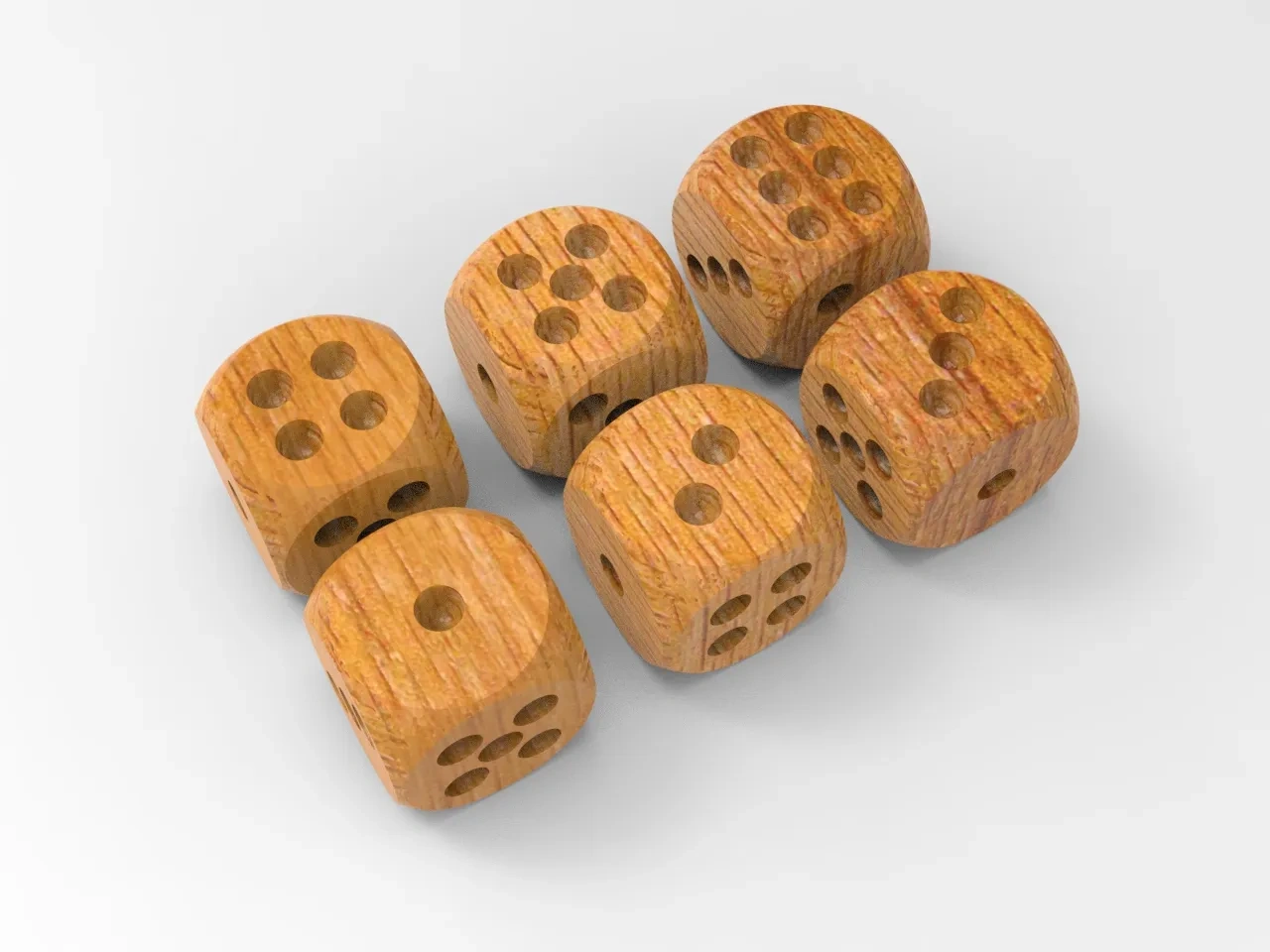 Miniatura 1 do modelo 3D 6面骰子（仅需4g）