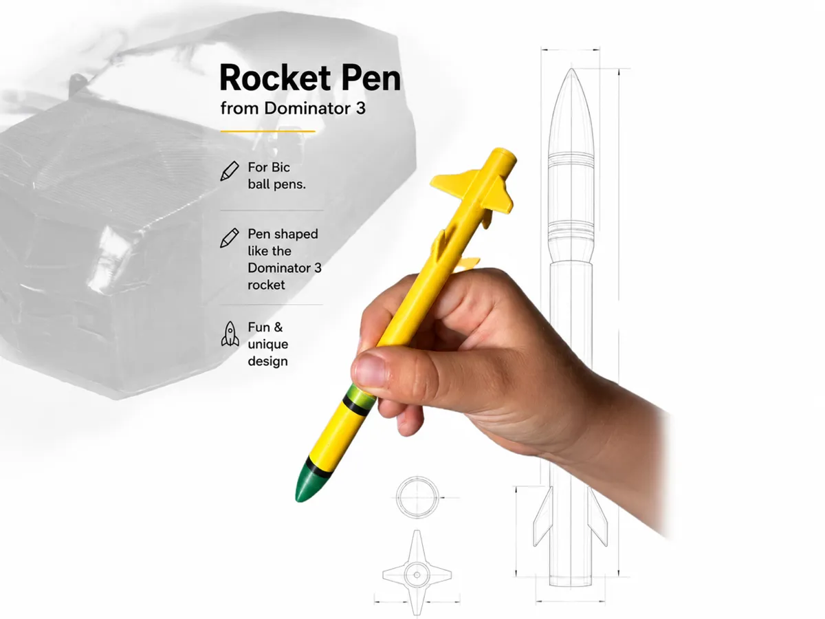 Dominater 3 Rockets Rocket Pen - Dominator 3 Rocket Replica - Free 3D Print Model - MakerWorld