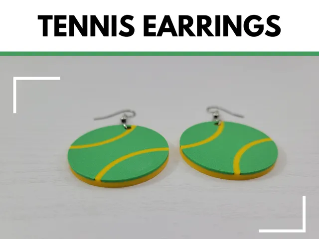 Tennis Earrings – 3D-Printed Game Day Jewelry