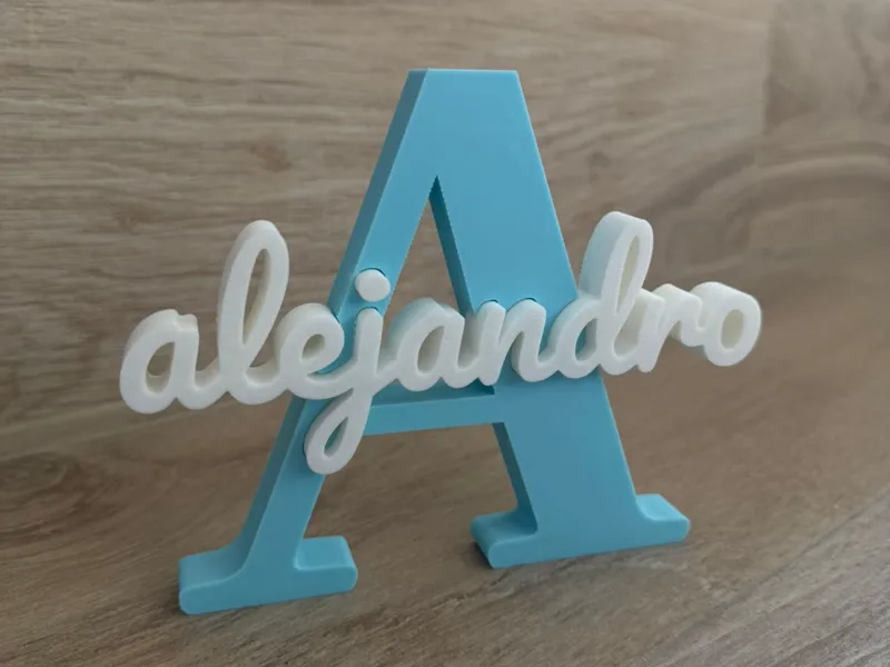 Letra A con nombre Aelajdnro