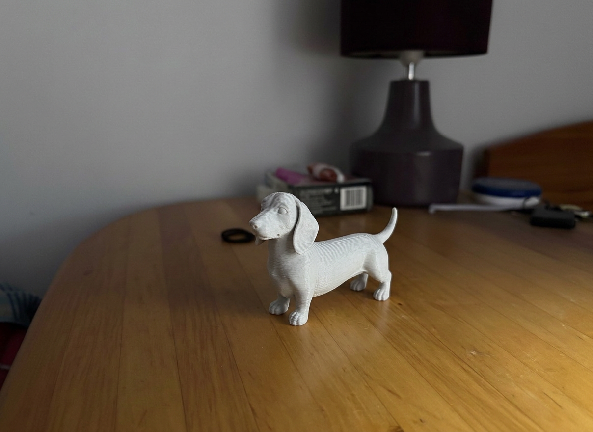 Tiny Dachshund Figurine – Cute Dog 3D Model - 1