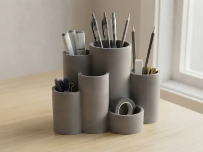 Hollow Cylinder Shape Desk Organizer