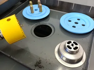 3.5 in sink basket swaging die set TinWhisperer