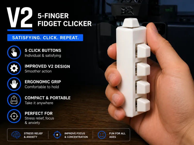 ORIGINAL 5 Finger Fidget Clicker V2