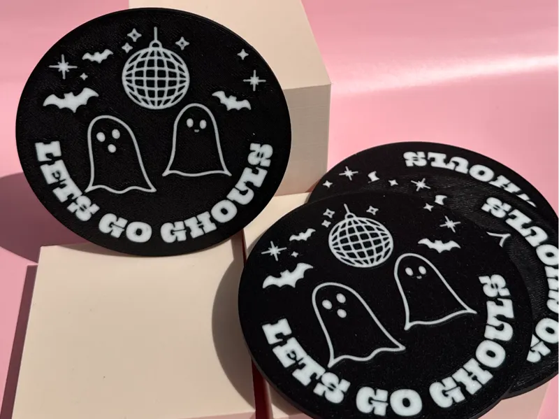 Let's Go Ghouls Halloween Coasters